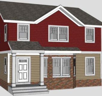 美式两层住宅建筑房屋SU模型下载_sketchup草图大师SKP模型