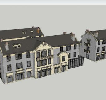 民国风格建筑房子SU模型下载_sketchup草图大师SKP模型