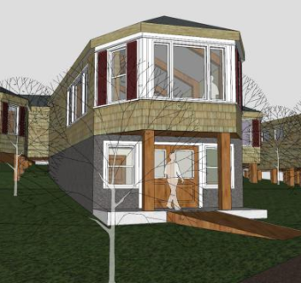 山坡上的别墅SU模型下载_sketchup草图大师SKP模型