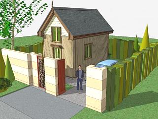 两层小木屋住宅房屋SU模型下载_sketchup草图大师SKP模型