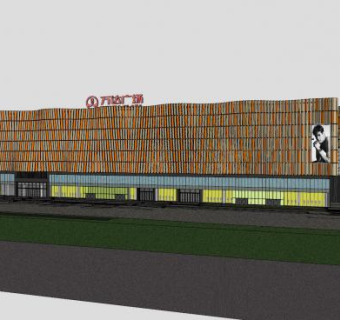 万达商业建筑SU模型下载_sketchup草图大师SKP模型