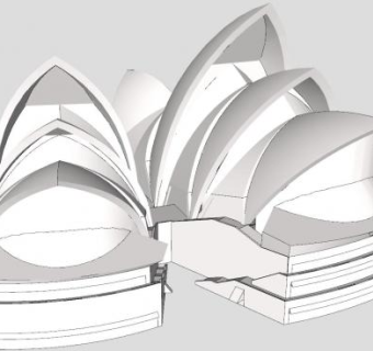 悉尼歌剧院外观建筑SU模型下载_sketchup草图大师SKP模型