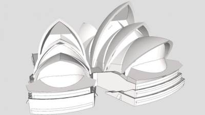 悉尼歌剧院外观建筑SU模型下载_sketchup草图大师SKP模型