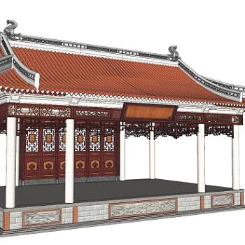 古建舞台戏台SU模型下载_sketchup草图大师SKP模型