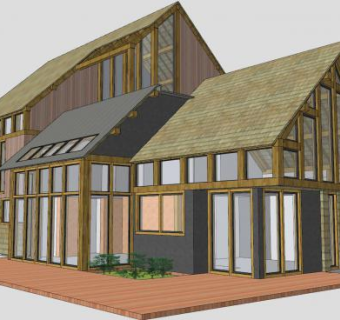 别墅木屋住宅SU模型下载_sketchup草图大师SKP模型