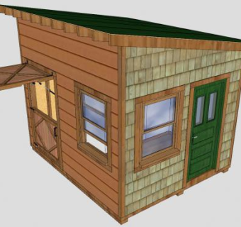 杂物房小木屋SU模型下载_sketchup草图大师SKP模型