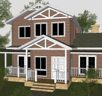 美国住宅别墅SU模型下载_sketchup草图大师SKP模型