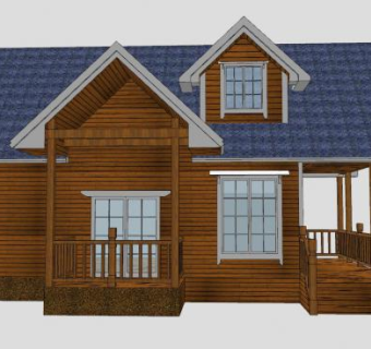 现代木屋别墅住宅建筑SU模型下载_sketchup草图大师SKP模型