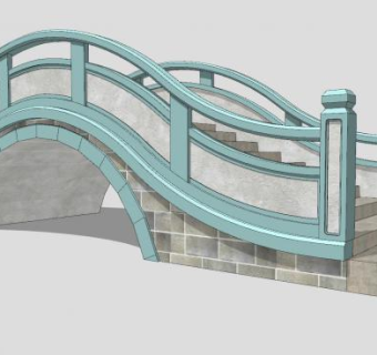 七夕鹊桥中式石桥SU模型下载_sketchup草图大师SKP模型