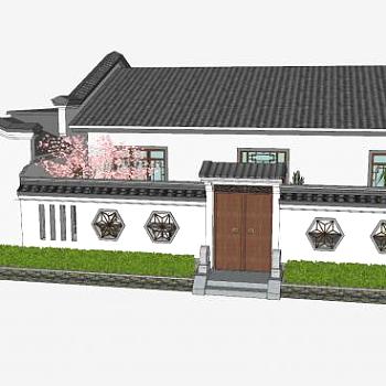 中式徽派合院建筑住宅SU模型下载_sketchup草图大师SKP模型