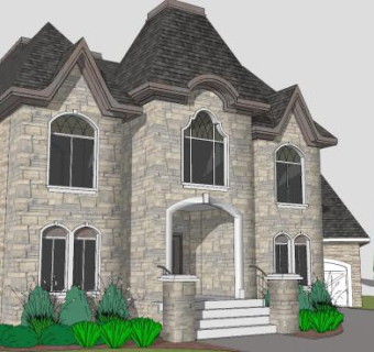 加拿大住宅老屋别墅SU模型下载_sketchup草图大师SKP模型