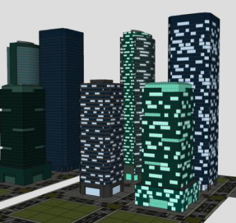 城市楼房建筑SU模型下载_sketchup草图大师SKP模型