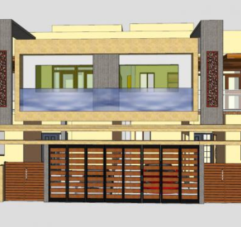 私人现代别墅建筑SU模型下载_sketchup草图大师SKP模型
