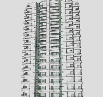 高层公寓建筑SU模型下载_sketchup草图大师SKP模型