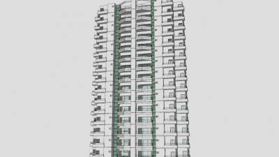 高层公寓建筑SU模型下载_sketchup草图大师SKP模型