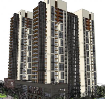 高层建筑小区楼房SU模型下载_sketchup草图大师SKP模型