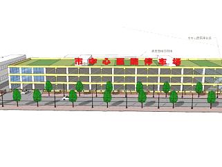 市中心医院停车场建筑SU模型下载_sketchup草图大师SKP模型