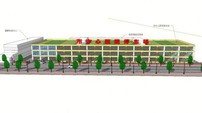 市中心医院停车场建筑SU模型下载_sketchup草图大师SKP模型