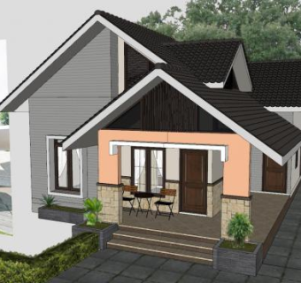 欧美现代住宅别墅SU模型下载_sketchup草图大师SKP模型