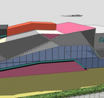 日式现代餐厅建筑SU模型下载_sketchup草图大师SKP模型