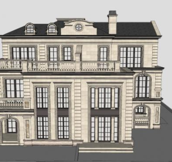 美欧风格别墅住宅SU模型下载_sketchup草图大师SKP模型