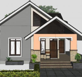 欧式平房别墅住宅SU模型下载_sketchup草图大师SKP模型