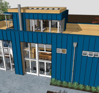 集装箱建筑房屋住宅SU模型下载_sketchup草图大师SKP模型