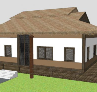 日式茅草屋住宅SU模型下载_sketchup草图大师SKP模型