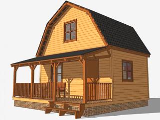 <em>美式木屋</em>住宅房屋SU模型下载_sketchup草图大师SKP模型