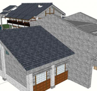 徽派接待中心建筑SU模型下载_sketchup草图大师SKP模型