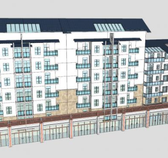 新中式沿街商铺楼房建筑SU模型下载_sketchup草图大师SKP模型