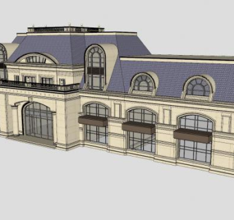 欧式售楼部售楼中心SU模型下载_sketchup草图大师SKP模型