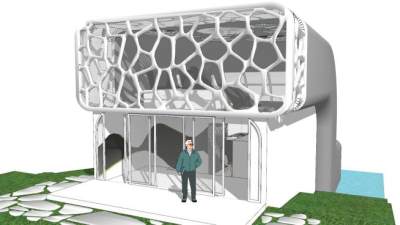 创意建筑售楼部售楼处SU模型下载_sketchup草图大师SKP模型