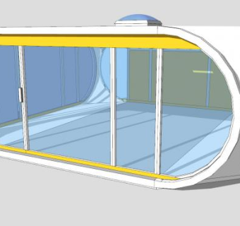 阳光房展厅玻璃房SU模型下载_sketchup草图大师SKP模型
