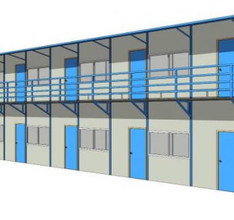 临时住房活动板房SU模型下载_sketchup草图大师SKP模型