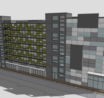 停车库停车楼房建筑SU模型下载_sketchup草图大师SKP模型