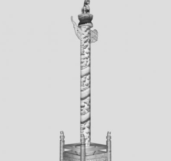 传统建筑华表柱SU模型下载_sketchup草图大师SKP模型