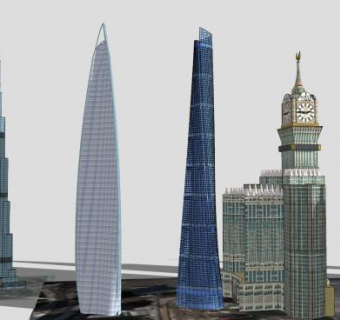 世界上最高的10栋建筑物SU模型下载_sketchup草图大师SKP模型