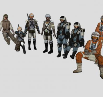 男性游戏人物SU模型下载_sketchup草图大师SKP模型