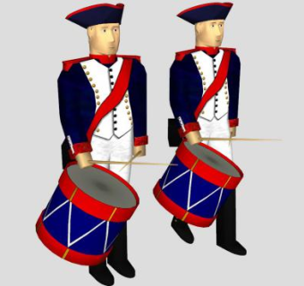 爵士人偶敲鼓手SU模型下载_sketchup草图大师SKP模型