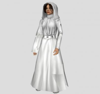 穿白衣的女人SU模型下载_sketchup草图大师SKP模型