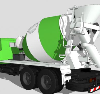 卡车搅拌机SU模型下载_sketchup草图大师SKP模型