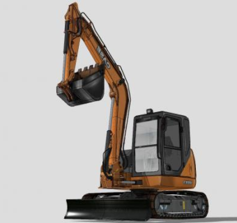 履带式挖掘机SU模型下载_sketchup草图大师SKP模型