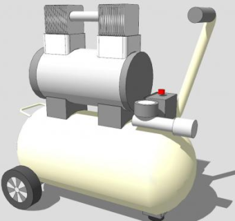 小型便携式空压机SU模型下载_sketchup草图大师SKP模型