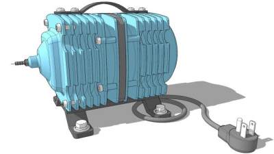 空气压缩泵设备SU模型下载_sketchup草图大师SKP模型