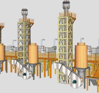 防空气污染设备排气系统SU模型下载_sketchup草图大师SKP模型