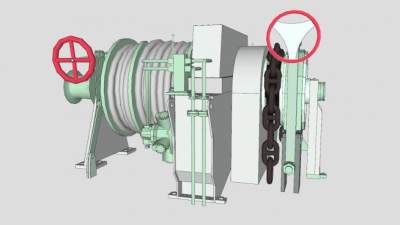 防爆卷扬机设备SU模型下载_sketchup草图大师SKP模型