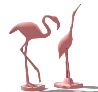 火烈鸟雕塑工艺SU模型下载_sketchup草图大师SKP模型