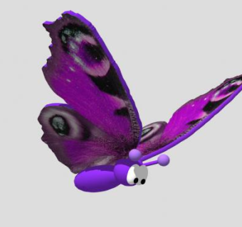 漂亮的紫色蝴蝶SU模型下载_sketchup草图大师SKP模型