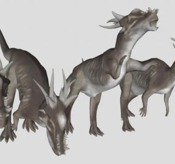 白垩纪晚期冥河龙恐龙SU模型下载_sketchup草图大师SKP模型